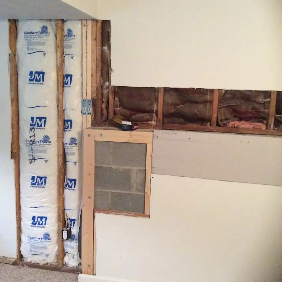 Wall insulation replacement during Basement Flood Cleanup in Jackson